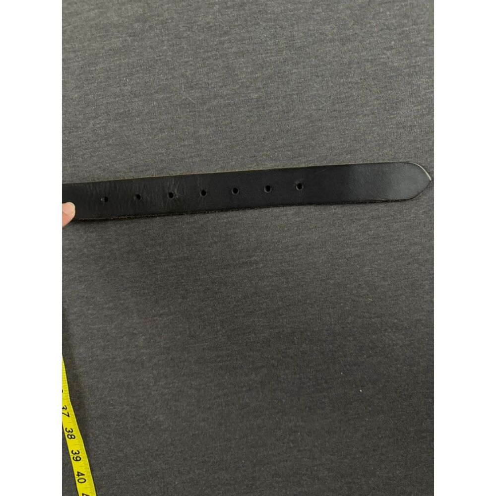 Frye Black Leather Belt Silver Buckle Classic Western Casual 44" Long - Picture 11 of 12